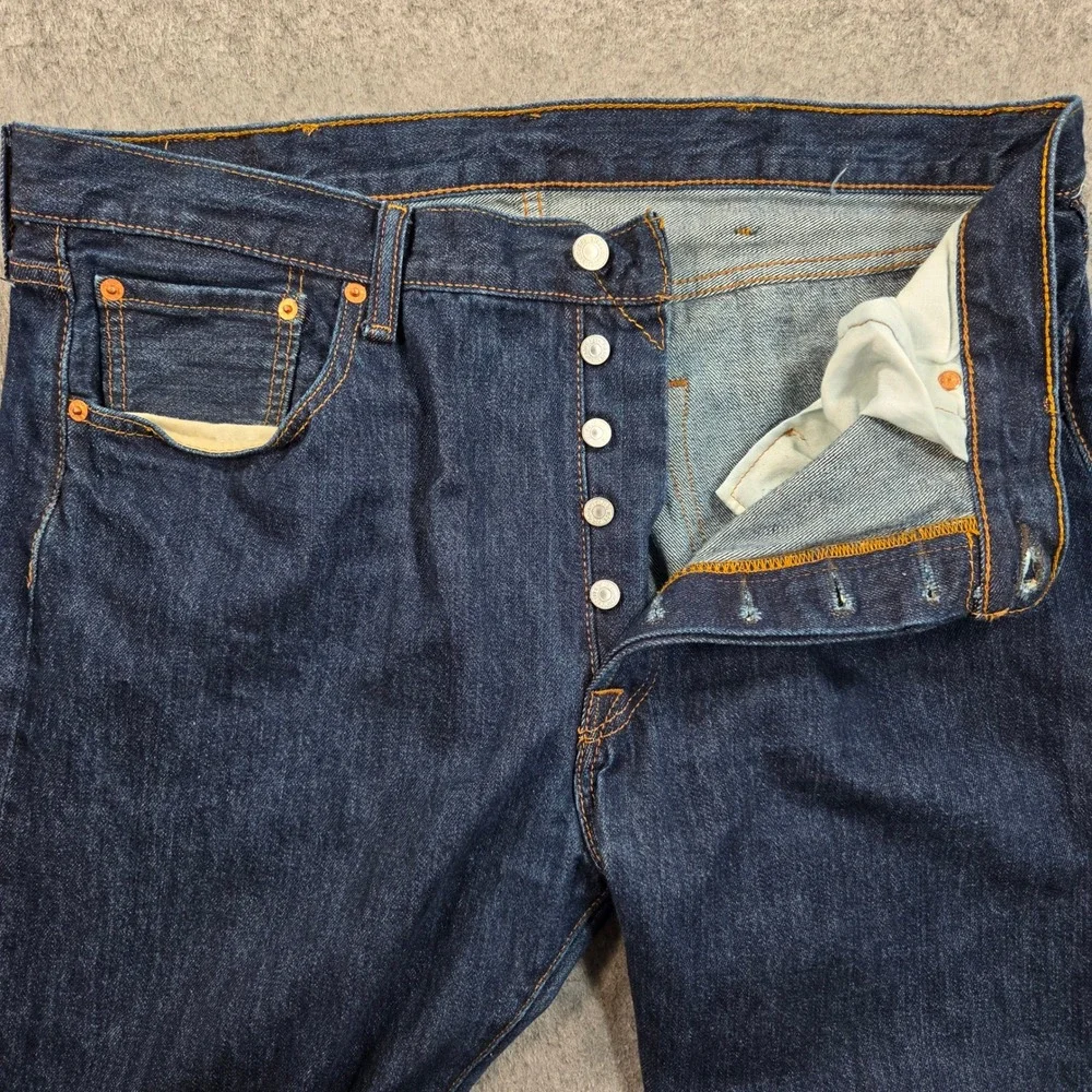 Levis 501 Original Fit Jeans Mens 37x29 (tag 38x30) Blue Straight Leg Button Fly